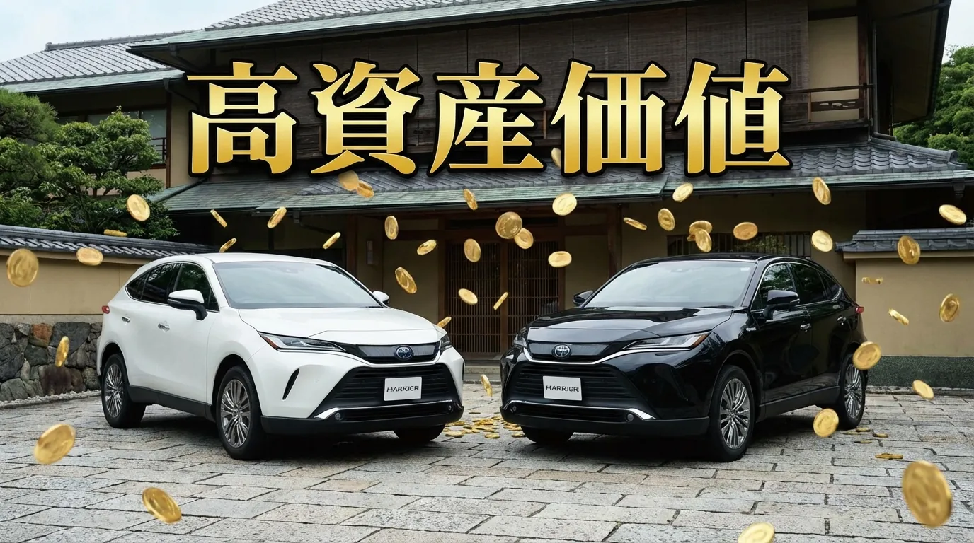 白いハリアーと黒いハリアーが背中合わせに並んでいる