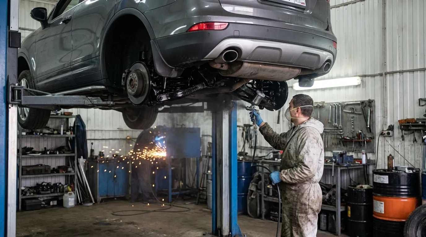 リフトアップされたハリアーの下回り