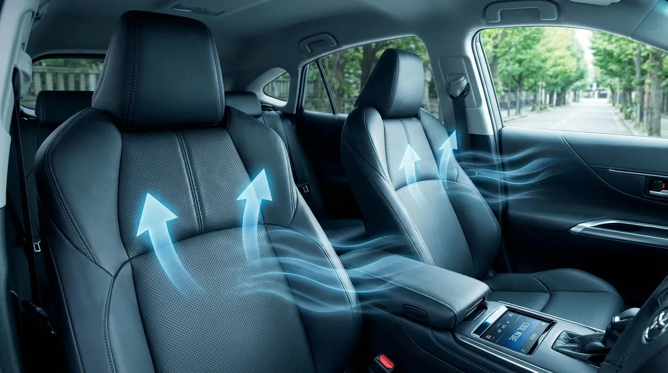 ハリアーのパンチングレザーシートの拡大図