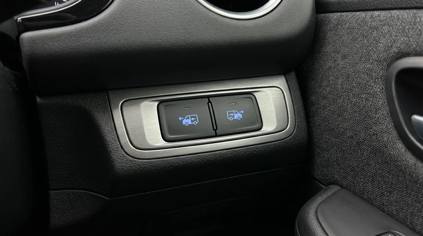 運転席右下のスイッチパネルのアップ