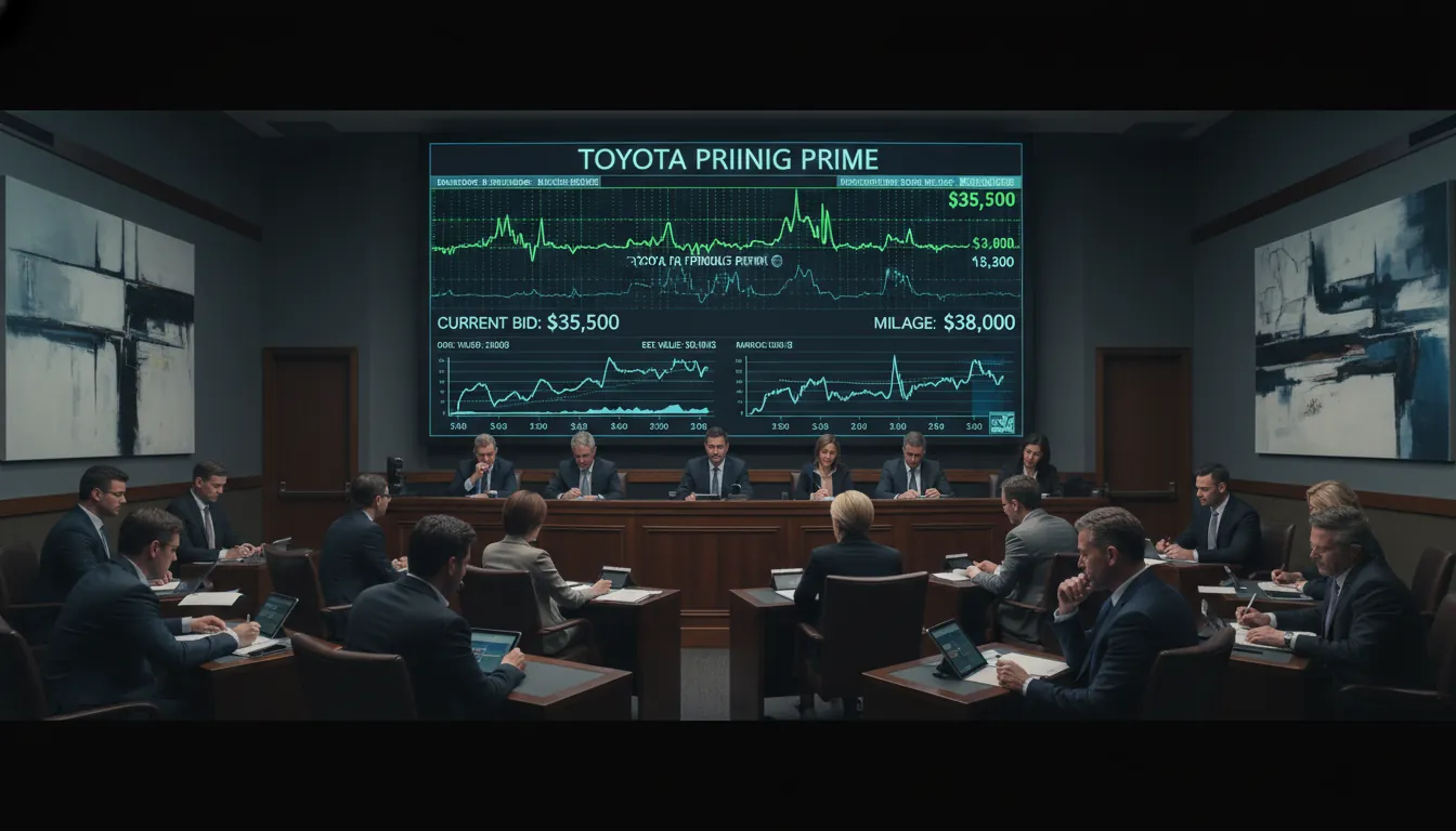 車査定の様子。警告灯がついた車でも真剣に査定するスタッフ。