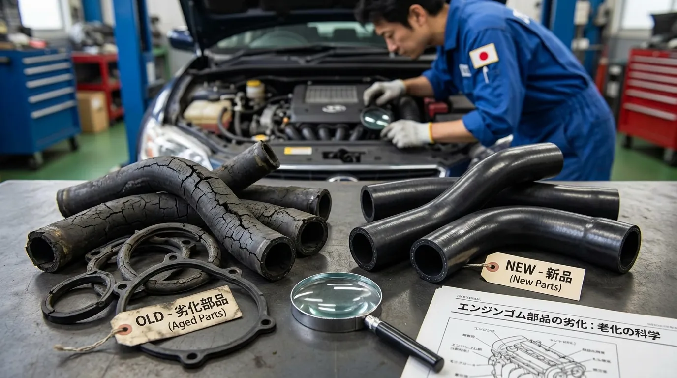 バッテリーの断面図や警告灯のイメージ。