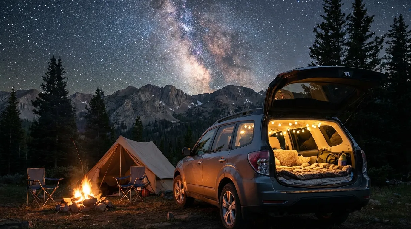 【フォレスターで車中泊】身長180cmでも寝られる？SJ/SK型のシートアレンジ、段差解消テクニック、おすすめマット＆シェード