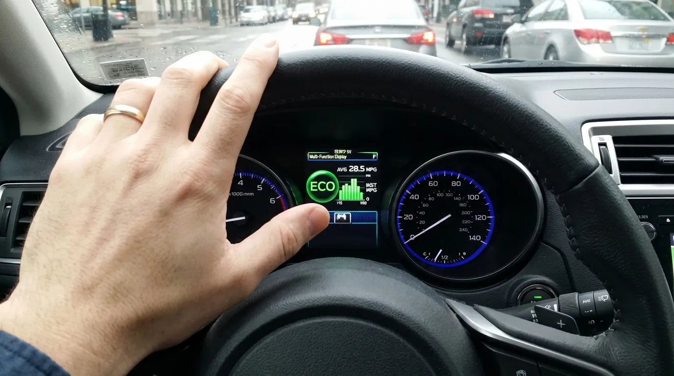 スバル車の運転席メーターパネルのアップ