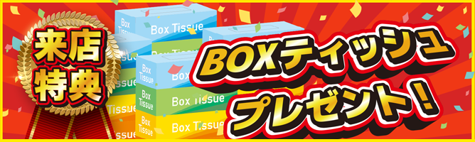 BOXテイッシュプレゼント！
